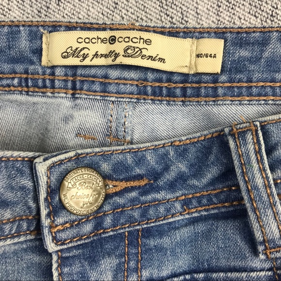 Cache Jeans My Pretty Denim Patches High Rise Crop - Picture 4 of 7